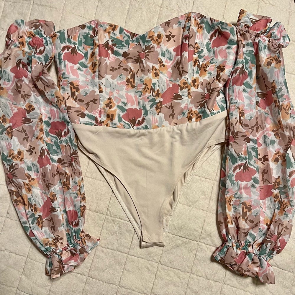 Petal and pup floral bodysuit
